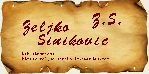 Željko Šiniković vizit kartica